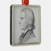 Franz Liszt, gegraveerd door Gonzenbach Metalen Ornament (Rechts)
