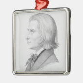 Franz Liszt, gegraveerd door Gonzenbach Metalen Ornament (Links)
