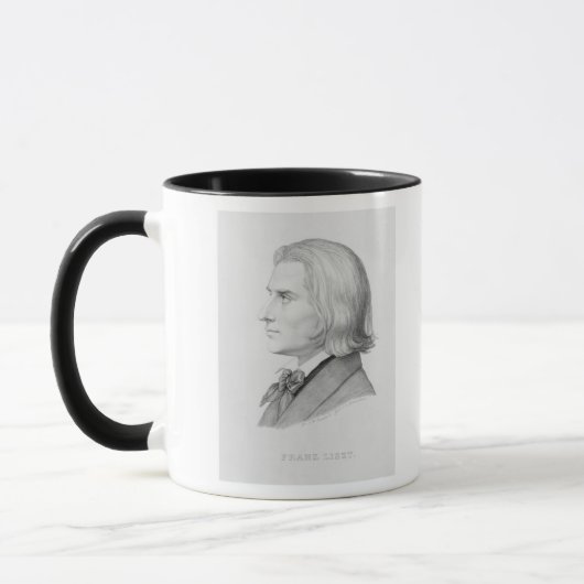 Franz Liszt, gegraveerd door Gonzenbach Mok (Links)
