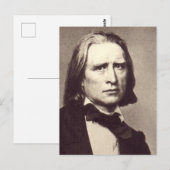 Franz Liszt Klassieke Ronde Sticker Briefkaart (Voorkant / Achterkant)