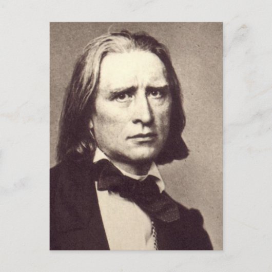 Franz Liszt Klassieke Ronde Sticker Briefkaart (Voorkant)