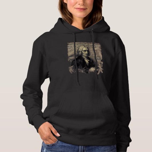 Franz Liszt Music Pianist Piano Hoodie (Voorkant)