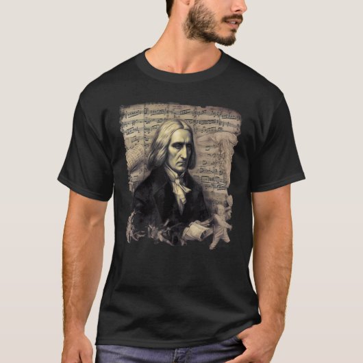 Franz Liszt Music Pianist Piano T-shirt (Voorkant)