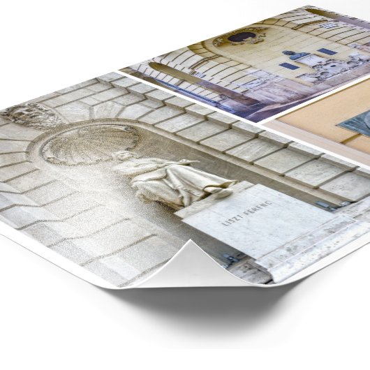 Franz Liszt Sculptures Collage Foto Afdruk (Hoek)