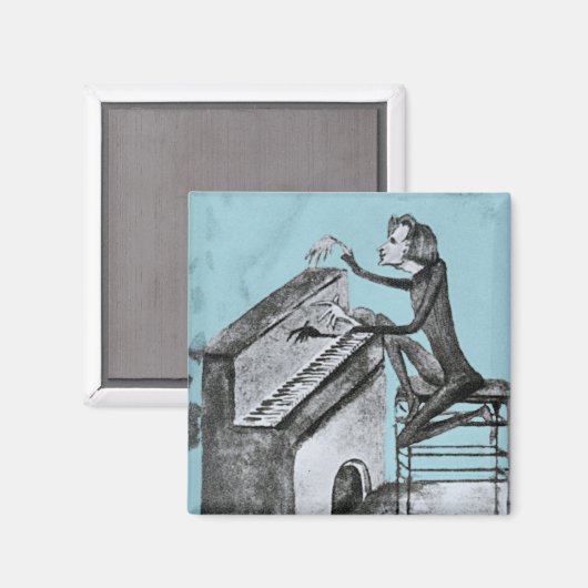 Franz Liszt Unieke Schets van Maurice Sand 1837 Magneet (Voorkant / Achterkant)