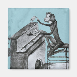 Franz Liszt Unieke Schets van Maurice Sand 1837 Magneet