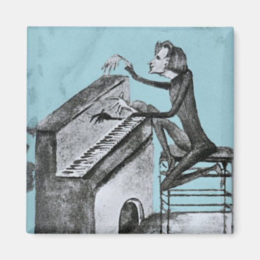 Franz Liszt Unieke Schets van Maurice Sand 1837 Magneet (Voorkant)