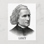 Franz Liszt, zwart Briefkaart (Voorkant)