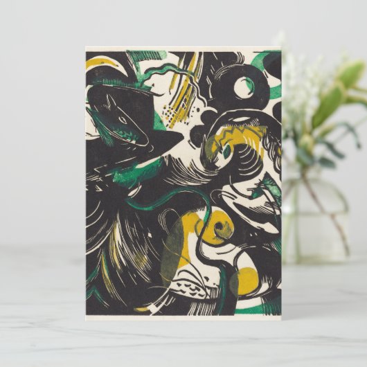 Franz Marc Abstract Genesis II Expressionisme Kuns Feestdagenkaart (Staand voorkant)