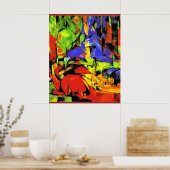 Franz Marc abstract kunstwerk, Vormen bestrijden Poster (Keuken)
