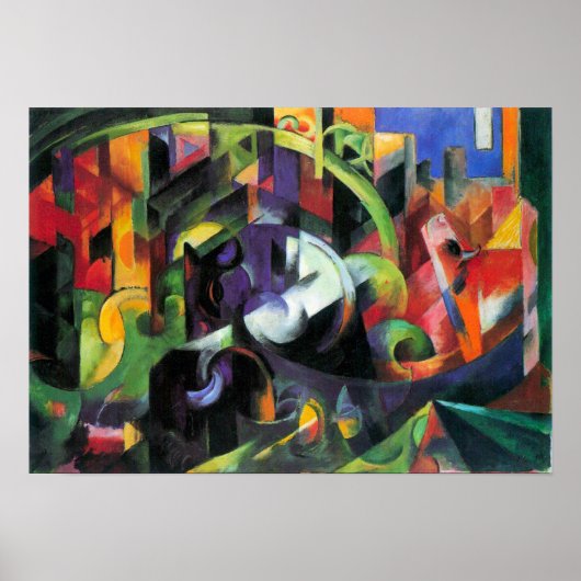 Franz Marc - Abstract met vee Poster (Voorkant)