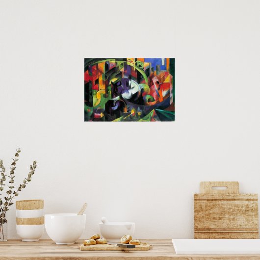 Franz Marc - Abstract met vee Poster (Keuken)