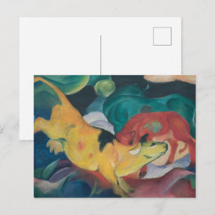 Franz Marc Abstracte Koeien Rood Groen Geel Schild Briefkaart