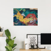 Franz Marc Abstracte Koeien Rood Groen Geel Schild Poster (Thuiskantoor)