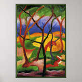 Franz Marc abstracte kunst, Weasels Spelen Poster (Voorkant)