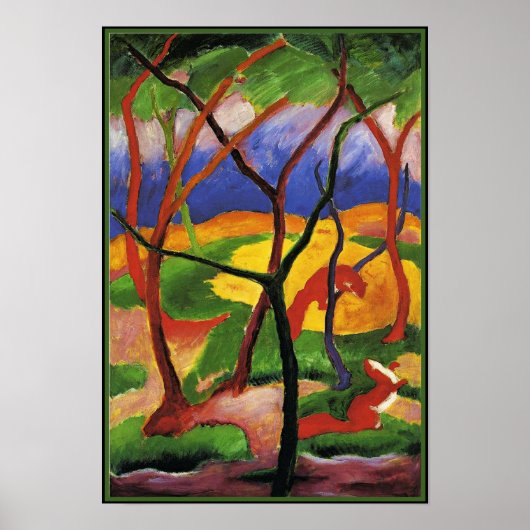 Franz Marc abstracte kunst, Weasels Spelen Poster (Voorkant)