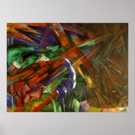 Franz Marc - Animal Fates 1913 Canvas Death after Poster (Voorkant)