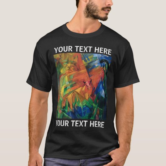 Franz Marc Animals in een landschap Black T-Shirt (Voorkant)