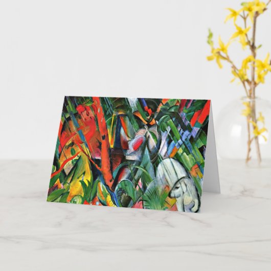 Franz Marc art: In de Regen, beroemd schilderij, Kaart (Gele Bloem)