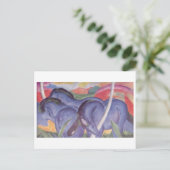 Franz Marc - Big Blue Horse 1911 Canvas Equine Briefkaart (Staand voorkant)