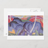 Franz Marc - Big Blue Horse 1911 Canvas Equine Briefkaart (Voorkant / Achterkant)