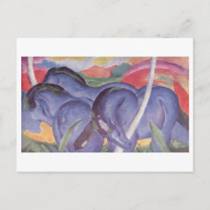 Franz Marc - Big Blue Horse 1911 Canvas Equine Briefkaart
