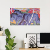 Franz Marc - Big Blue Horse 1911 Canvas Equine Poster (Thuiskantoor)