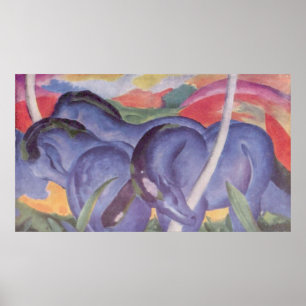 Franz Marc - Big Blue Horse 1911 Canvas Equine Poster