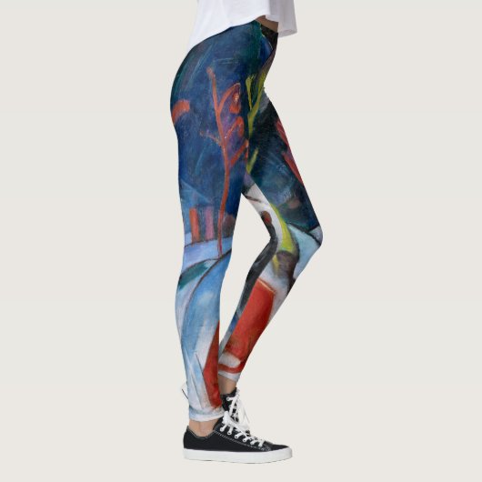 Franz Marc Bison in Winter (rood bizon) Vrouwen Leggings (Rechts)