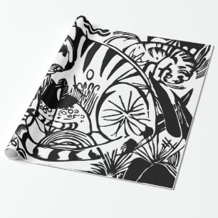 Franz Marc - Black en White Tiger - Abstracte kuns Cadeaupapier