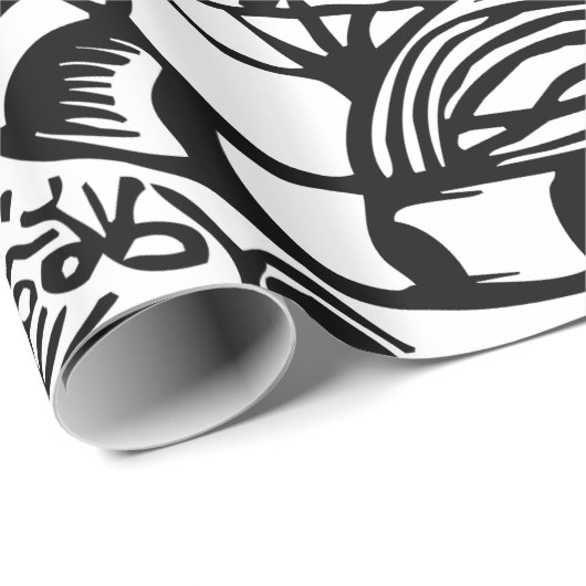 Franz Marc - Black en White Tiger - Abstracte kuns Cadeaupapier (Rol Hoek)