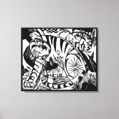Franz Marc - Black en White Tiger - Abstracte kuns Canvas Afdruk (Voorkant)