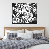 Franz Marc - Black en White Tiger - Abstracte kuns Canvas Afdruk (Insitu (Slaapkamer))