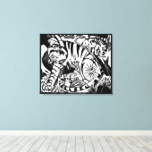 Franz Marc - Black en White Tiger - Abstracte kuns Canvas Afdruk (Insitu (Houten vloer))