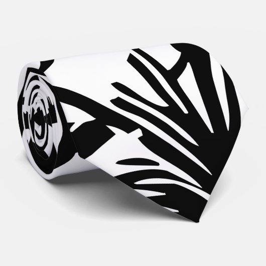 Franz Marc - Black en White Tiger - Abstracte kuns Stropdas (Opgerold)