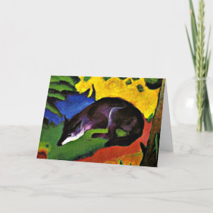 Franz Marc - Blauwe Vos, kleurrijk schilderij Feestdagen Kaart