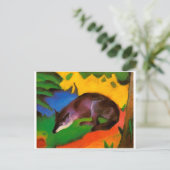 Franz Marc Blue Black Fox Briefkaart (Staand voorkant)