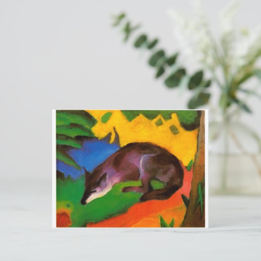 Franz Marc Blue Black Fox Briefkaart (Staand voorkant)