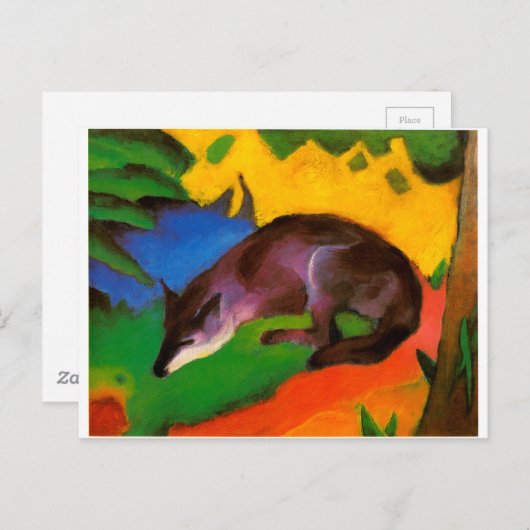 Franz Marc Blue Black Fox Briefkaart (Voorkant / Achterkant)