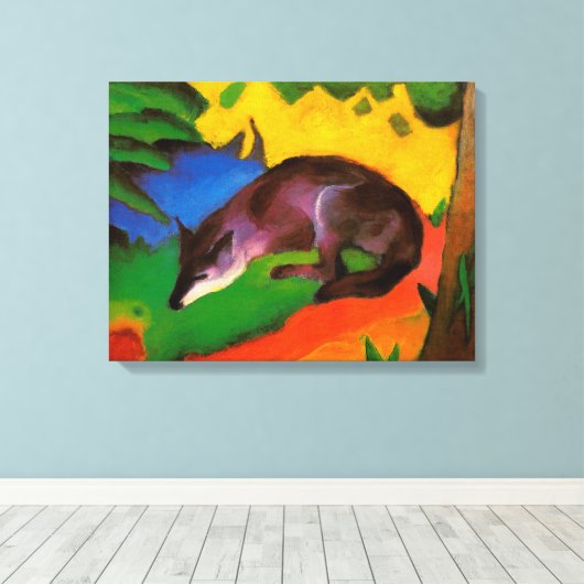 Franz Marc Blue-Black Fox Canvas Afdruk (Insitu (Houten vloer))