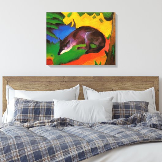 Franz Marc Blue-Black Fox Canvas Afdruk (Insitu (Slaapkamer))