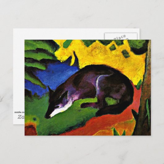 Franz Marc - Blue Fox Briefkaart (Voorkant / Achterkant)