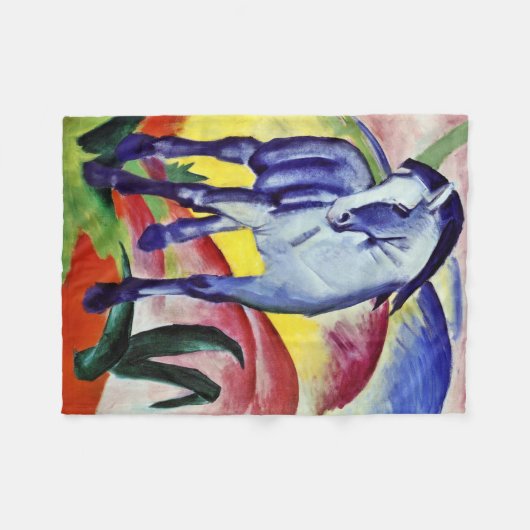 Franz Marc Blue Horse  Fine Art Painting Fleece Deken (Voorkant (Horizontaal))
