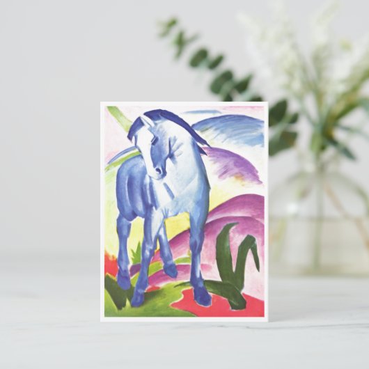 Franz Marc - Blue Horse I 1911 Equine Equestrian Briefkaart (Staand voorkant)