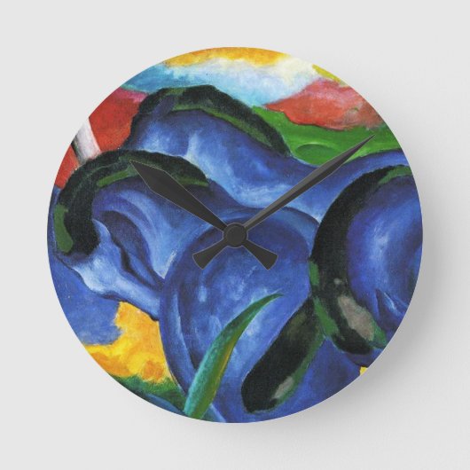Franz Marc Blue Horses Clock Ronde Klok (Voorkant)