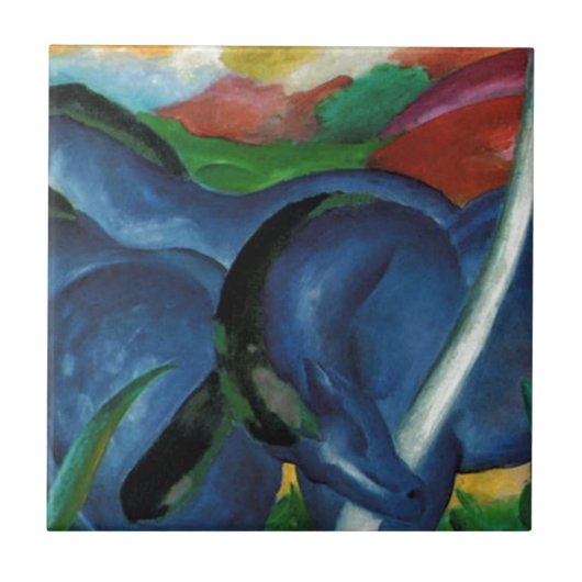 franz marc blue paarden design tegeltje (Voorkant)