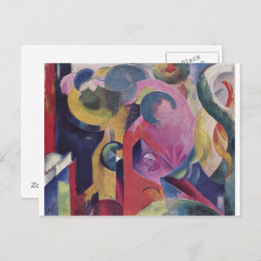 Franz Marc - Composition III 1914 Canvas Abstract Briefkaart (Voorkant / Achterkant)
