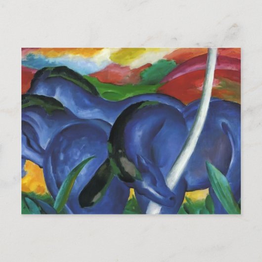 Franz Marc - De grote blauwe paarden Briefkaart (Voorkant)