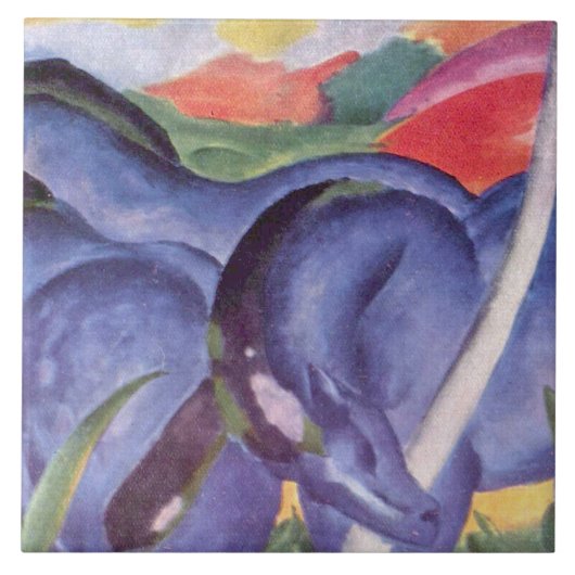  franz marc de grote blauwe paarden tegeltje (Voorkant)