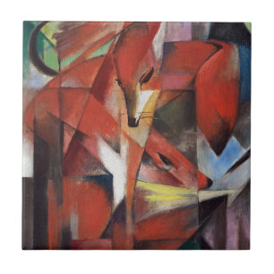 Franz Marc - De Vossen, 1913 Tegeltje
